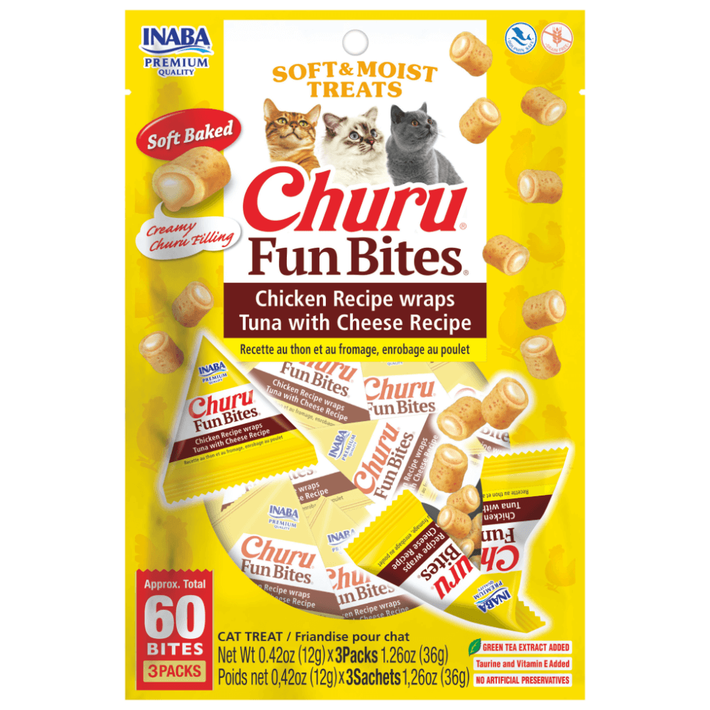 Inaba Churu Fun Bites Chicken Recipe Wraps Tuna With Cheese Cat Treats