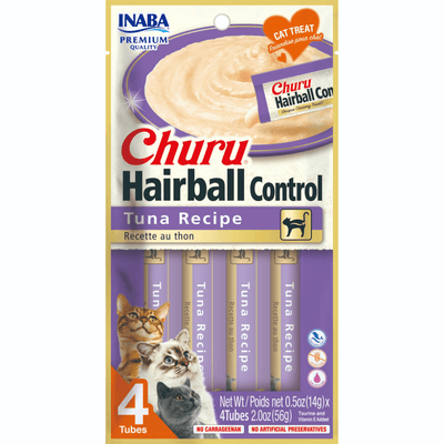 Inaba Churu Hairball Control Tuna Recipe Cat Treats