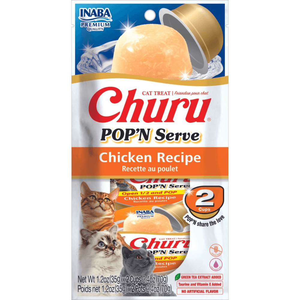 Inaba Churu Pop N Serve Chicken Recipe Cat Treats