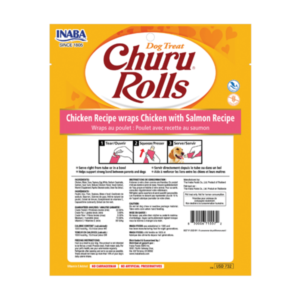 Inaba Churu Rolls Chicken Recipe Wraps With Salmon Recipe Dog Treat