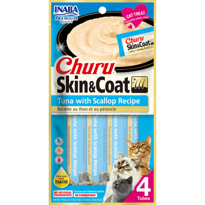 Inaba Churu Skin And Coat Tuna With Scallop Recipe Cat Treat