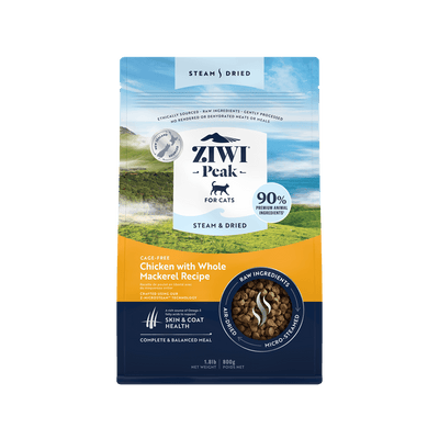 Ziwi Peak Steam And Dried Cage Free Chicken With Whole Mackerel Dry Cat Food