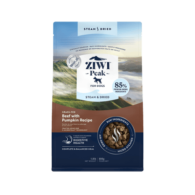 Ziwi Peak Steam And Dried Grass Fed Beef With Pumpkin Dry Dog Food