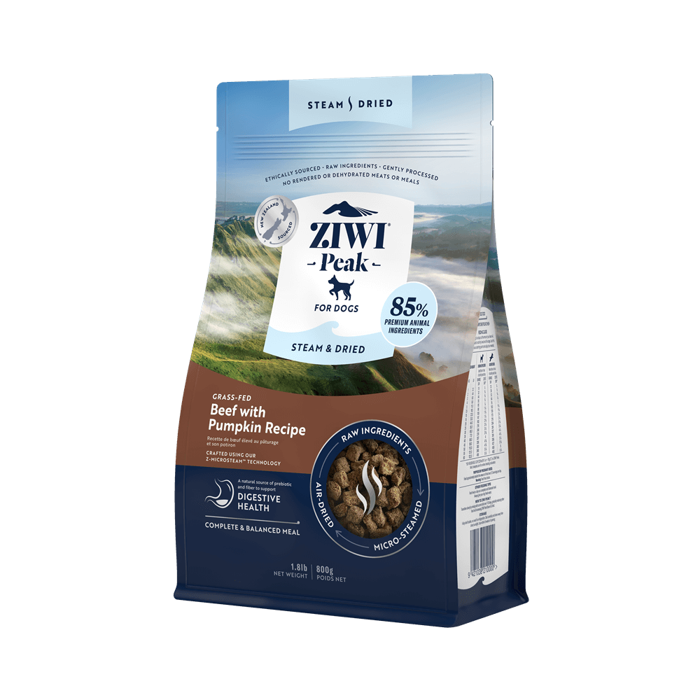 Ziwi Peak Steam And Dried Grass Fed Beef With Pumpkin Dry Dog Food