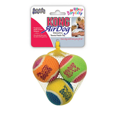 KONG DOG AIRDOG SQUEAKER BIRTHDAY BALLS (AST2Y)