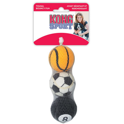 KONG DOG AIRDOG SPORT BALLS ASSORTED 3 PACK SMALL (ABS3)