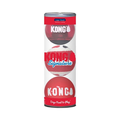 KONG SIGNATURE BALLS 3PK ASSORTED LARGE