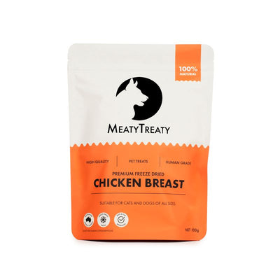 MEATY TREATY FREEZE DRIED CHICKEN BREAST DOG & CAT 100G