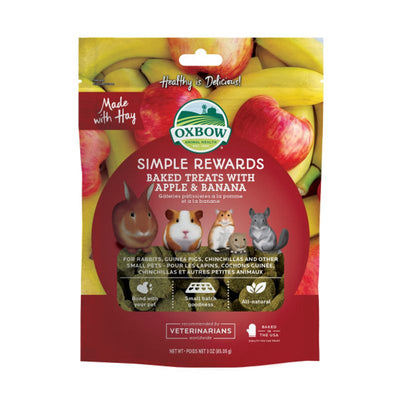 OXBOW SIMPLE REWARDS APPLE & BANANA TREATS 85G