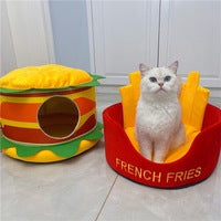 Cute French Fries Hamburger Pet Sleeping Pad Tent