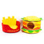 Hamburger Fries Cat Bed Dog Bed Pet Warm Soft Plush Round Nest Comfy Sleeping