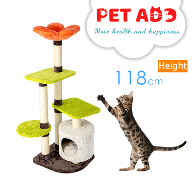 118cm Flower Cat Tree Tower Scratching Post Scratcher Cats Condo House Bed