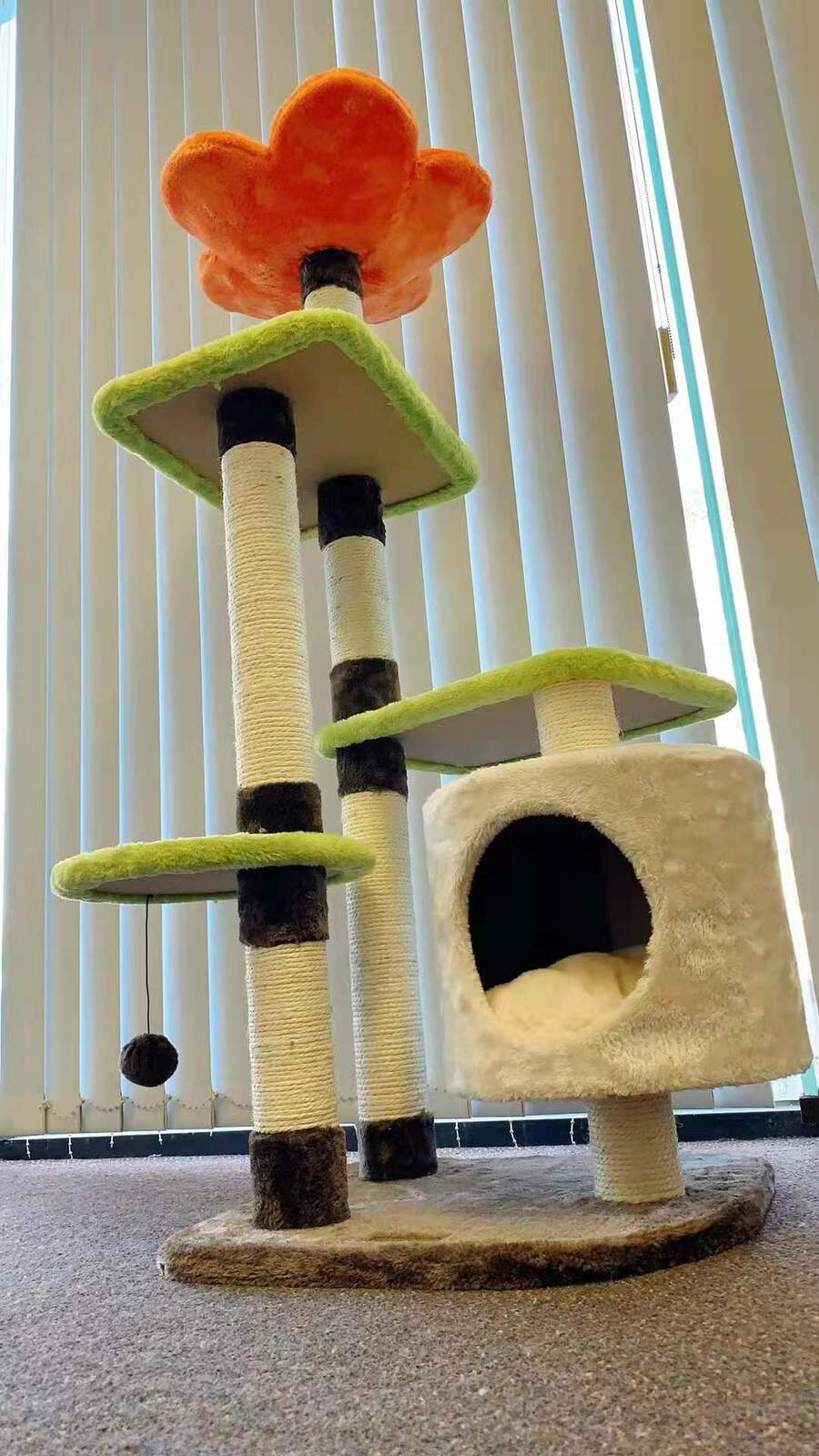 118cm Flower Cat Tree Tower Scratching Post Scratcher Cats Condo House Bed