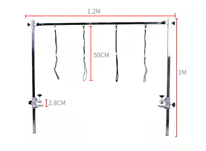 Adjustable Pet Grooming Table Arm Stainless Steel Beauty Desk Bracket + 4 Leash AU