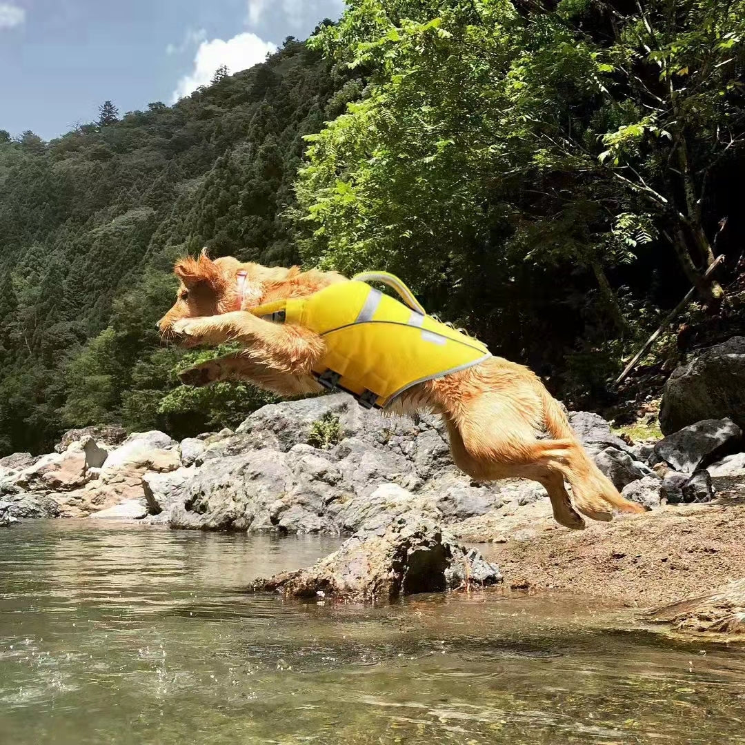 Pet Dog Life Jacket Safety Vest Swimming Boating Float Aid Buoyancy Lifesaver