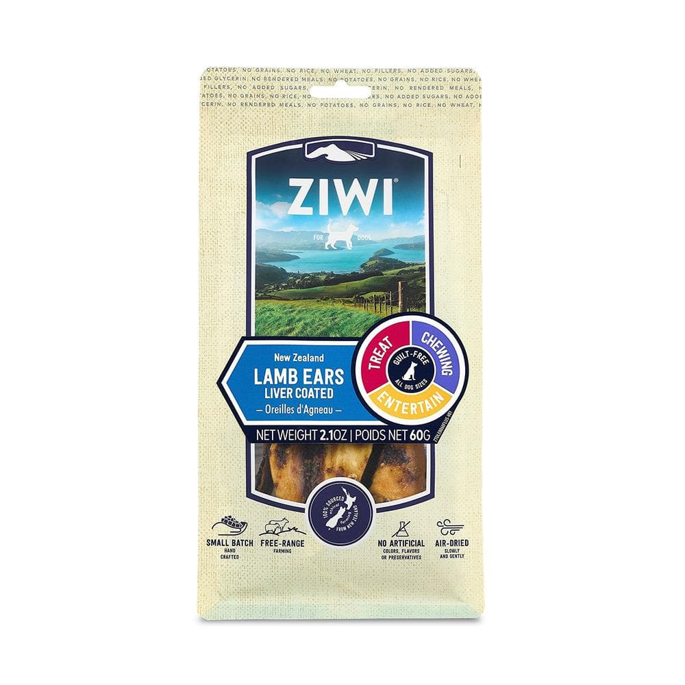 ZIWI Liver Coated Lamb Ears Oral Chew Dog Dental Treats 60g