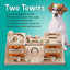 Dog Smart Wooden Interactive Dog Foraging Game Toy - Two Towers Natural Wood My Intelligent Pets