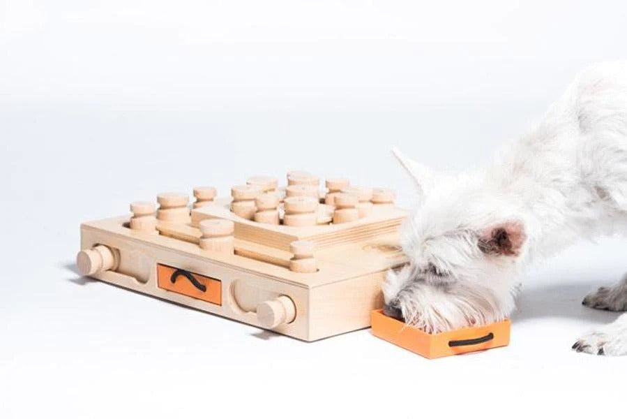 Dog Smart Wooden Interactive Dog Foraging Game Natural Wood Toy - Turtle