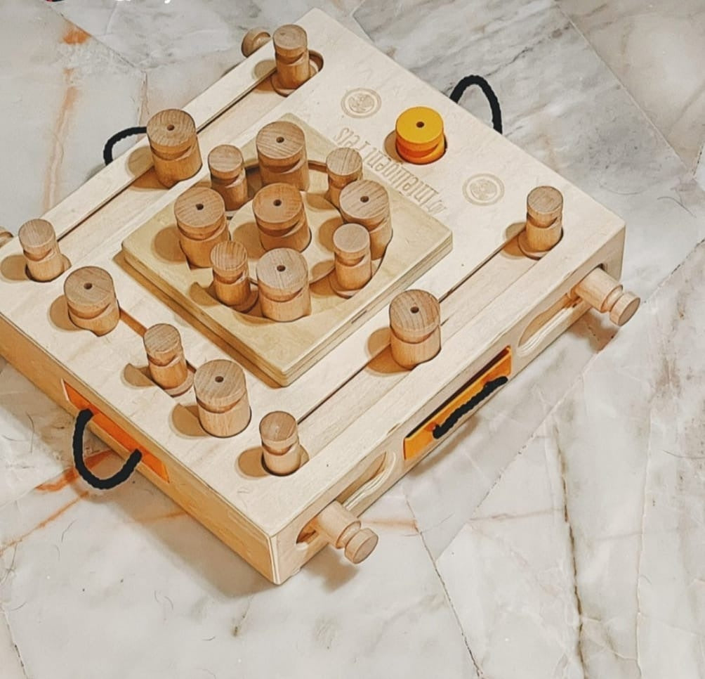 Dog Smart Wooden Interactive Dog Foraging Game Natural Wood Toy - Turtle