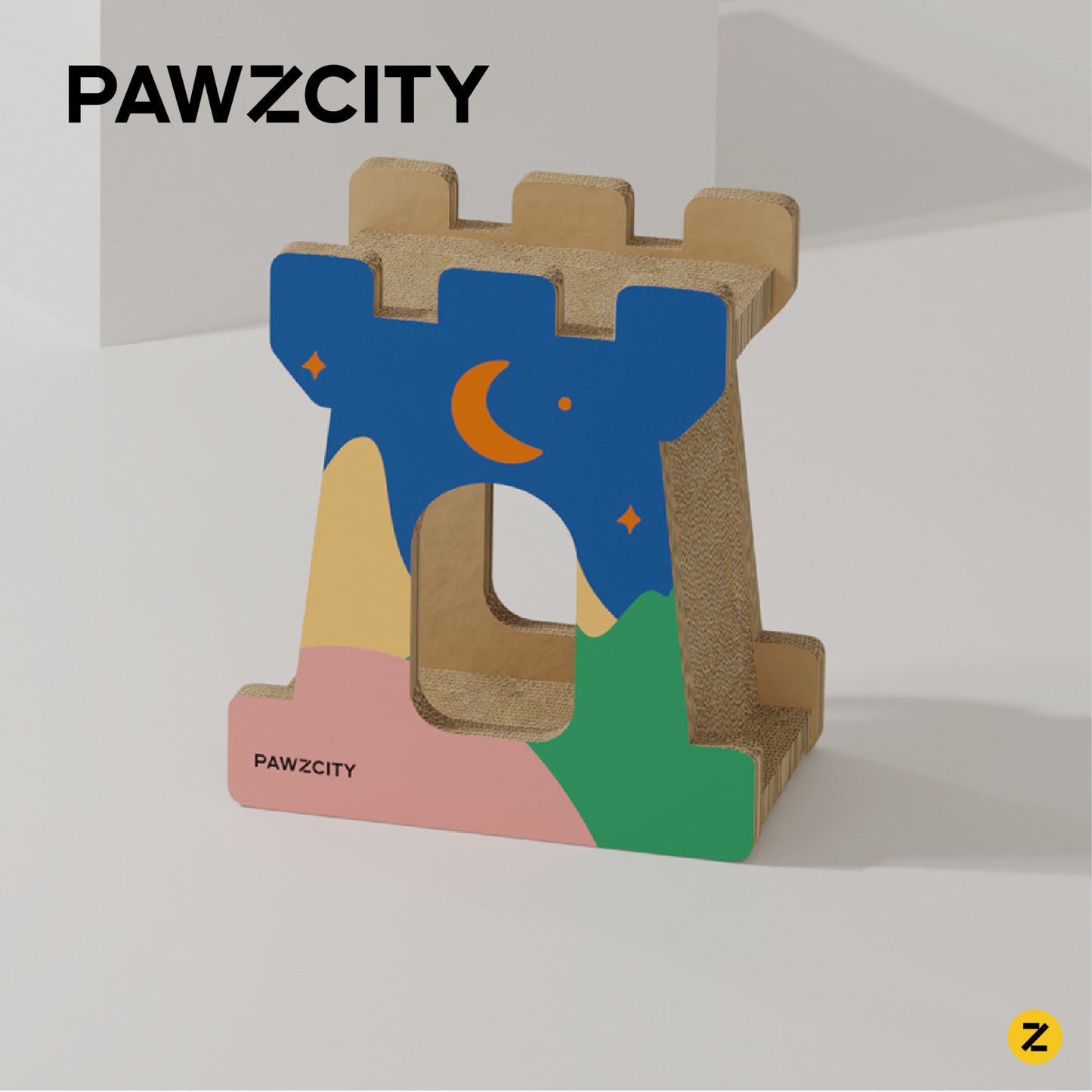 PAWZCITY Cat Scratching Scratcher Board Pad Lounge Castle Corrugated Cardboard Toy