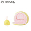 VETRESKA Cat Kitty Fruity Portable Toilet Litter Box Tray House Lid Scoop Set