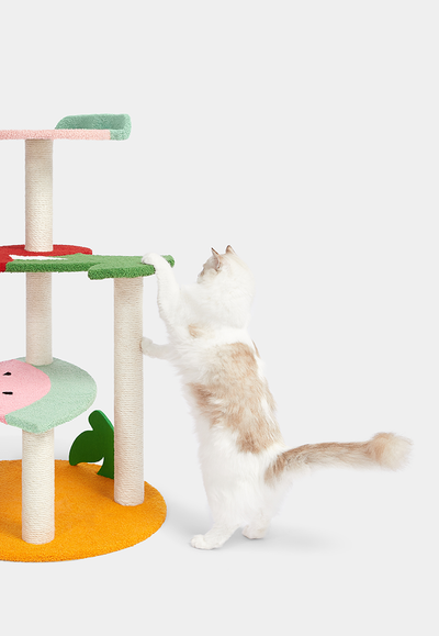 VETRESKA 105cm Fruit Cat Tree Scratching Post Scratcher with Sisal Rope for Kitten