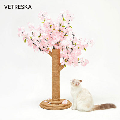 Vetreska Scratcher Cherry Blossom Tree Cat Kitten Sisal Climbing Scratching Post