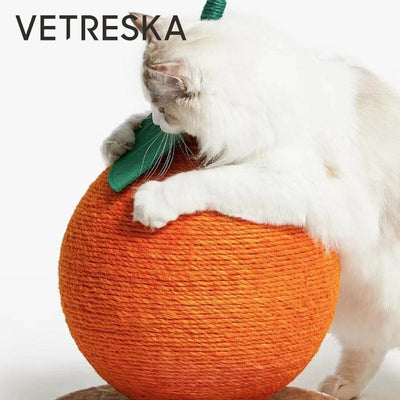 Vetreska Cat Kitten Scratcher Orange Tree Climbing Scratching Post Toy