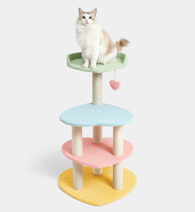 Vetreska Heart-shaped Cat Tree Scratching Post Scratcher Tower Climbing Toy House