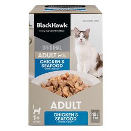 Black Hawk Original Chicken Seafood in Gravy Wet Cat Food