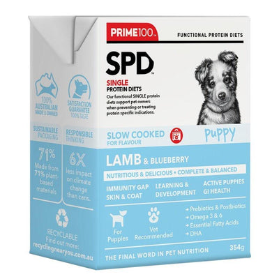 Prime100 SPD Slow Cooked Lamb and Blueberry Puppy Wet Food 354g