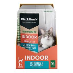 Black Hawk Healthy Benefits Indoor Chicken Whitefish in Gravy Wet Cat Food