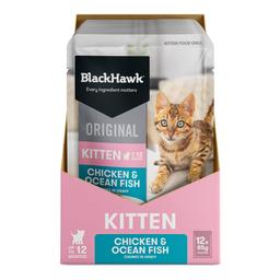 Black Hawk Original Chicken Oceanfish in Gravy Wet Kitten Food