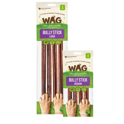 WAG Medium Bully Sticks Dog Treats 4 Pack