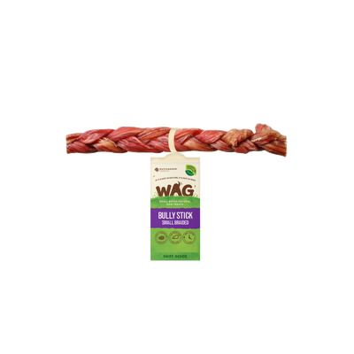 WAG Braided Bully Sticks Occupy Dog Treats Small