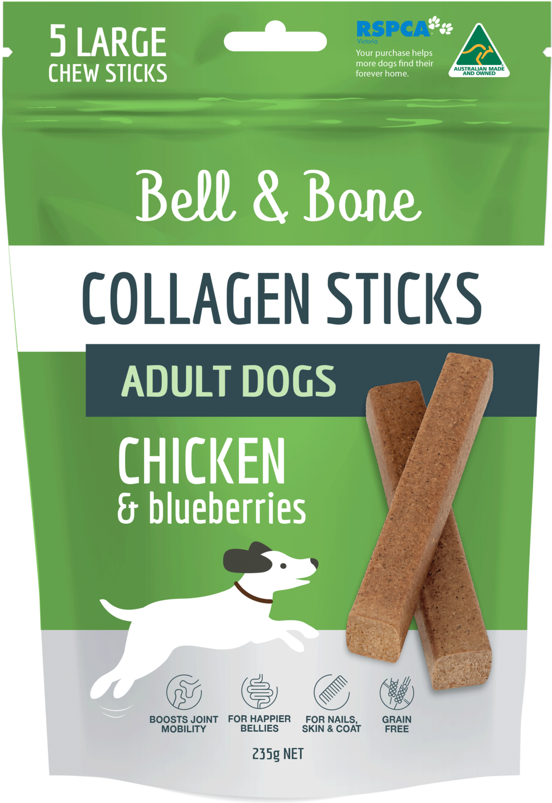 Bell & Bone collagen Sticks for Adult Dogs - Chicken & Blueberries