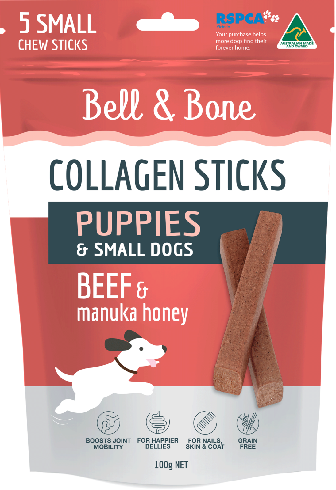 BELL & BONE COLLAGEN STICKS FOR PUPPIES: BEEF AND