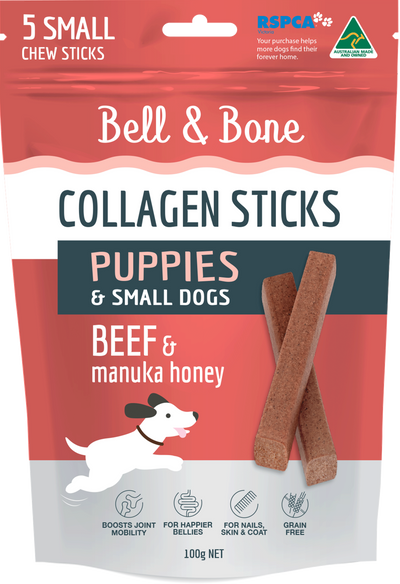 BELL & BONE COLLAGEN STICKS FOR PUPPIES: BEEF AND