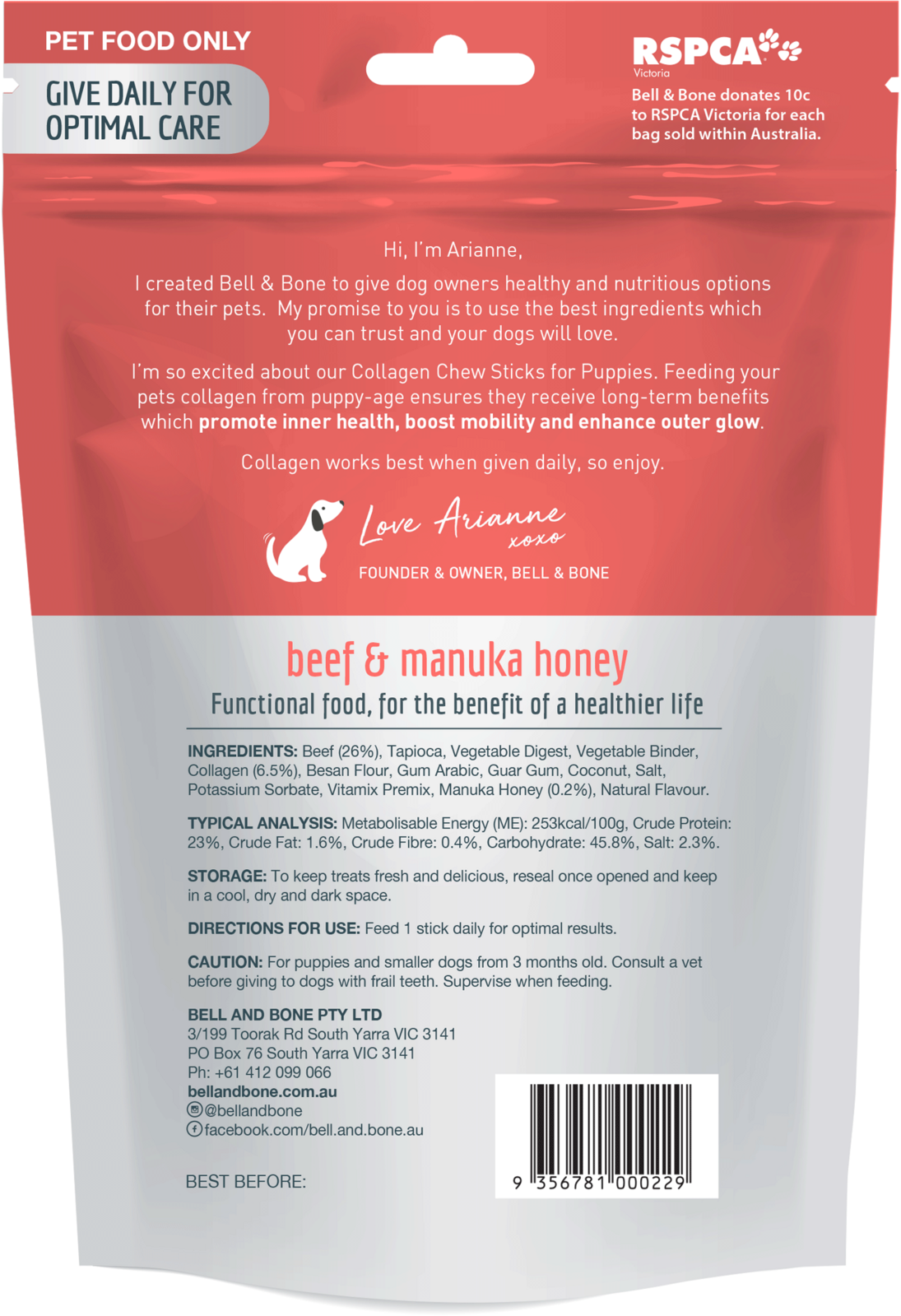 BELL & BONE COLLAGEN STICKS FOR PUPPIES: BEEF AND