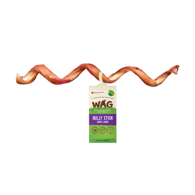 Wag whole CURLY BULLY STICK Dog Treat 4PACK