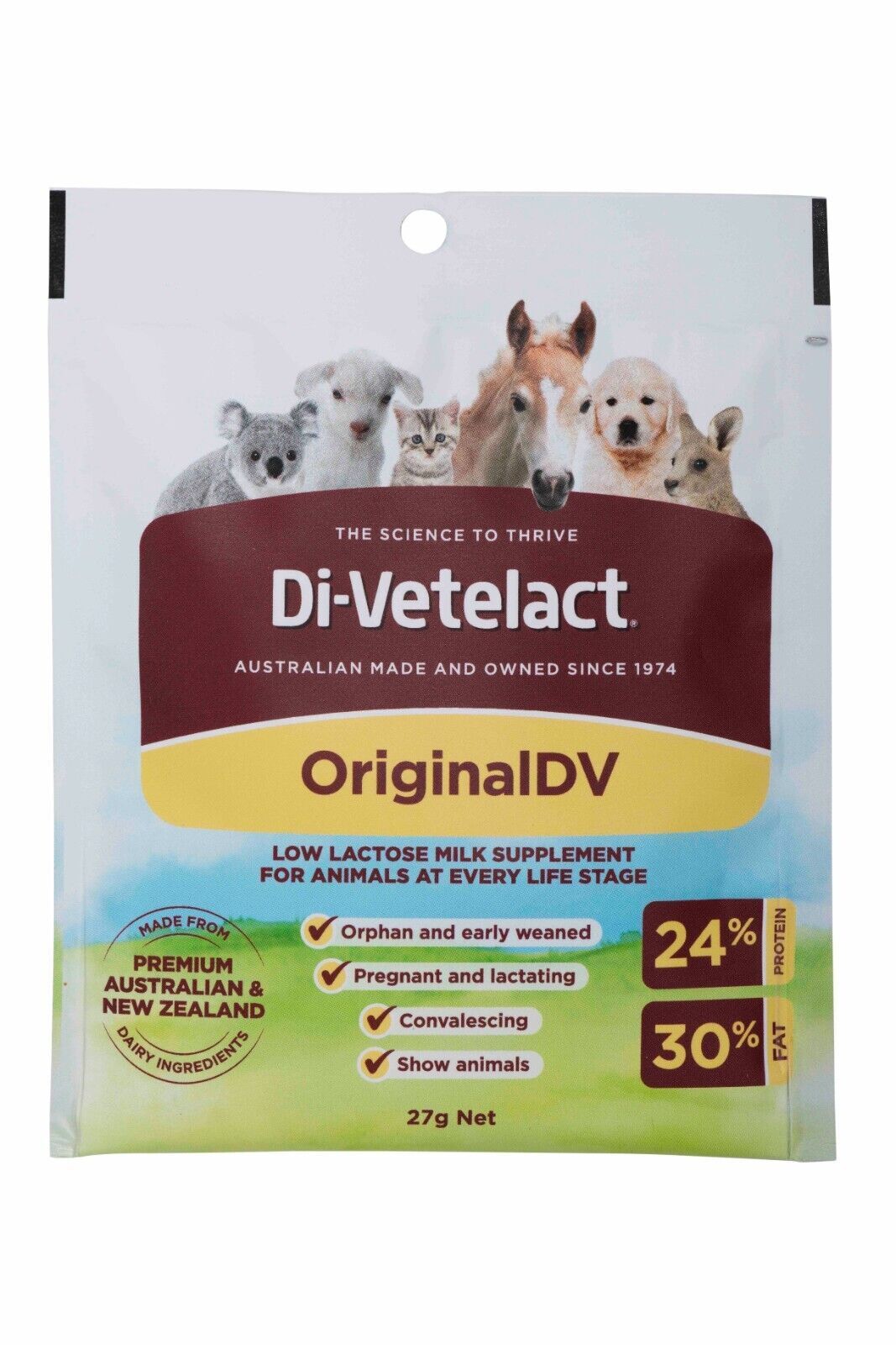 Di-Vetelact 27g LowLactose Animal Pet Cat Dog Hors