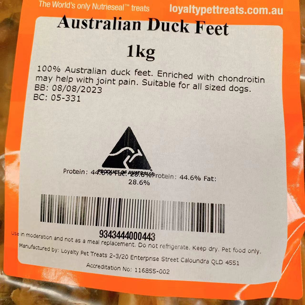 Loyalty Pet Treats Australian Duck Feet -1KG