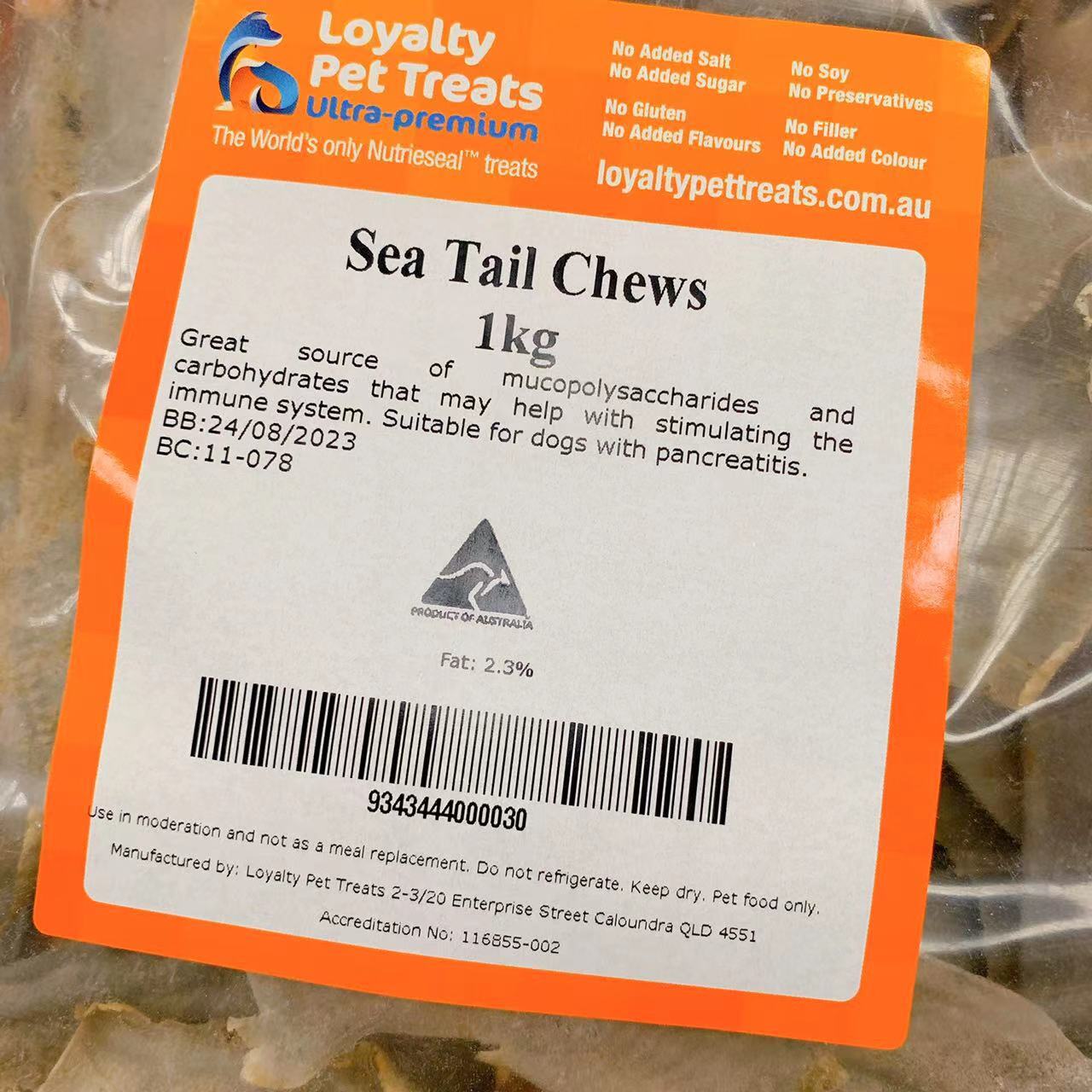 Loyaltypettreats Sea Tail Chews 1KG