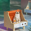 MewooFun Cat Game Box House Bed with Scratching Pa