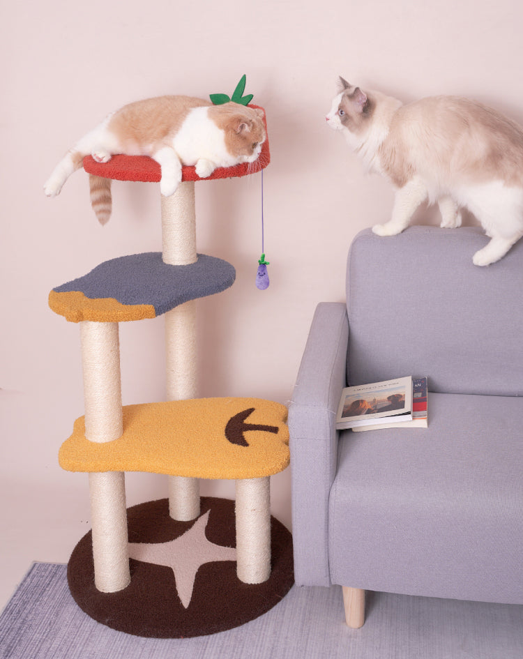 PurLab Vegetable Pet Cat Tree Scratching Post Scra