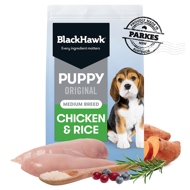 dry dog food puppy medium breed original chicken and rice