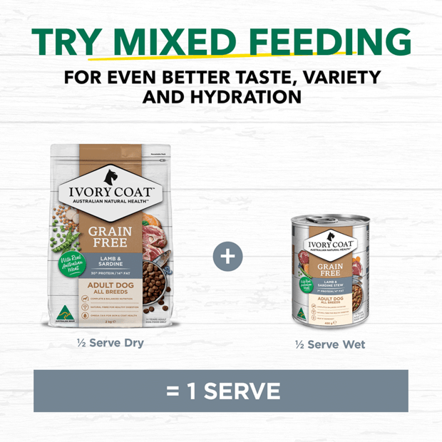 grain free dry dog food adult lamb and sardine