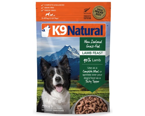 K9 NATURAL FREEZE DRIED LAMB 500G