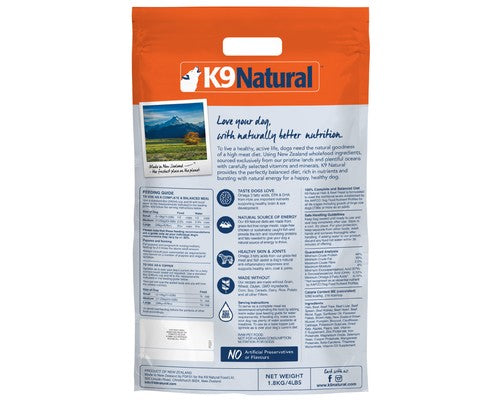 K9 NATURAL BEEF AND HOKI 1.8KG