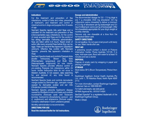 NEXGARD SPECTRA 3.6-7.5KG 3 PACK (YELLOW)